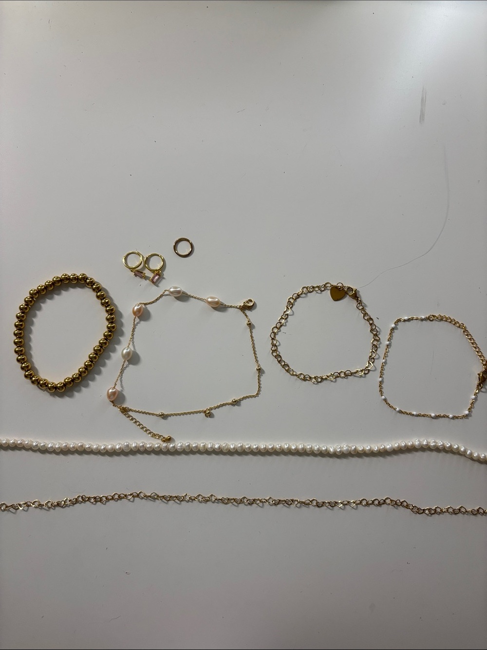 Set of golden waterproof jewelry